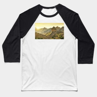 Great Wall of China Abstract Painting Baseball T-Shirt